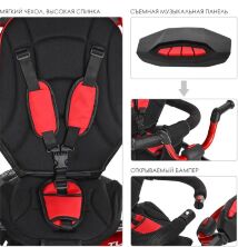 ⏩ Велосипед-коляска дитячий триколісний Turbo Trike M 4058-1 червоний**