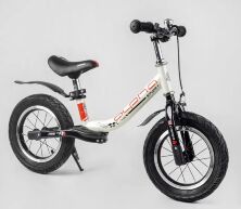 Беговел (велобіг від) дитячий колеса 12 дюймів надувні Corso "Alpha Sport" 57200 з ручним гальмом / білий