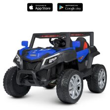 Дитячий двомісний електромобіль Джип 4WD M 4829EBLR-4 Баггі на м'яких колесах/синій