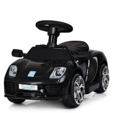 Дитяча каталка-толокар машина електромобіль 2 в 1 M 3592L-2 чорна з батьківською ручкою **