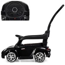 Дитяча каталка-толокар машина електромобіль 2 в 1 M 3592L-2 чорна з батьківською ручкою **