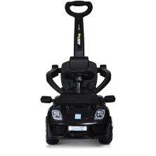 Дитяча каталка-толокар машина електромобіль 2 в 1 M 3592L-2 чорна з батьківською ручкою **