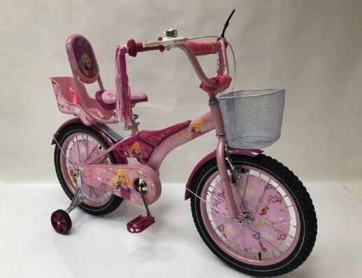 Дитячий двоколісний велосипед 18 дюймів для дівчинки Racer з доповнений.колесами, сидінням для ляльки та кошиком