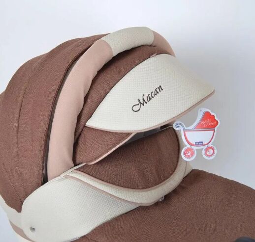 Коляска дитяча класична універсальна 2 в 1 MACAN White-Brown біло-коричнева