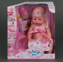 Пупс функціональний реборн для дівчинки Baby love ВL 018B з аксесуарами 8 функцій