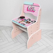 Дитяча регульована парта зі стільчиком растишка Bambi W 2071-76-3(UA) / Колір рожевий Ляльки LOL і укр.алфавіт