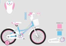 Двоколісний дитячий велосипед для дівчинки Like2bike Jolly 212012 колеса 20 дюймів з передньої кошиком блакитний