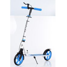 Самокат дитячий підлітковий двоколісний iTrike SR2-010-1-WBL з підніжкою і ручним гальмом Біло-Синій**