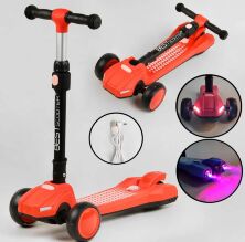 Самокат дитячий триколісний складаний Best Scooter LT-12857 з парогенератором / Звук машини / Дим / Світ