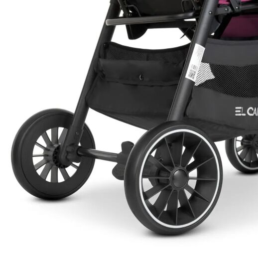 Коляска дитяча прогулянкова EL CAMINO OPTIMA ME 1083 Purple з дощовиком і москітною сіткою /Лон фіолетова