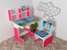 Дитяча парта шкільна растишка зі стільцем Щенячий Патруль 113, рожева ***
