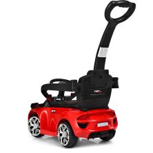 Дитяча каталка-толокар машина електромобіль 2 в 1 M 3592L-3 червона з батьківською ручкою **