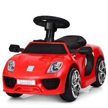 Дитяча каталка-толокар машина електромобіль 2 в 1 M 3592L-3 червона з батьківською ручкою **
