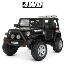 Дитячий двомісний електромобіль Джип Машина 4WD M 4297EBLR-2 шкіряне сидіння / колір чорний **