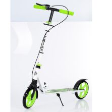 Самокат дитячий підлітковий двоколісний iTrike SR2-010-1-WGR з підніжкою і ручним гальмом Біло-Зелений**
