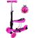 Самокат-беговел mini Scooter 3в1 (рожевий) сидіння, кошик, светящ. колеса.***