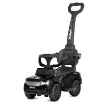 Машина каталка-толокар з батьків.ручкою 2в1 M 4811EL-2 Електромобіль на EVA колесах / шкіряне сидіння / чорний