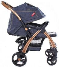 Коляска прогулянкова алюмінієва Baciuzzi B 20 Jeans з чохлом на ніжки, сумкою та дощовиком / сіра
