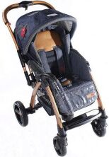 Коляска прогулянкова алюмінієва Baciuzzi B 20 Jeans з чохлом на ніжки, сумкою та дощовиком / сіра