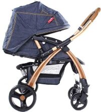 Коляска прогулянкова алюмінієва Baciuzzi B 20 Jeans з чохлом на ніжки, сумкою та дощовиком / сіра
