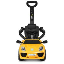 Дитяча каталка-толокар машина електромобіль 2 в 1 M 3592L-6 жовта з батьківською ручкою **