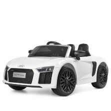 Дитячий електромобіль Audi M 3449EBLR-1 шкіряне сидіння, амортизатори, МР3, USB / білий