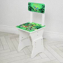 Дитяча парта регульована шкільна зі стільцем 904-5(RU) біла Джунглі**