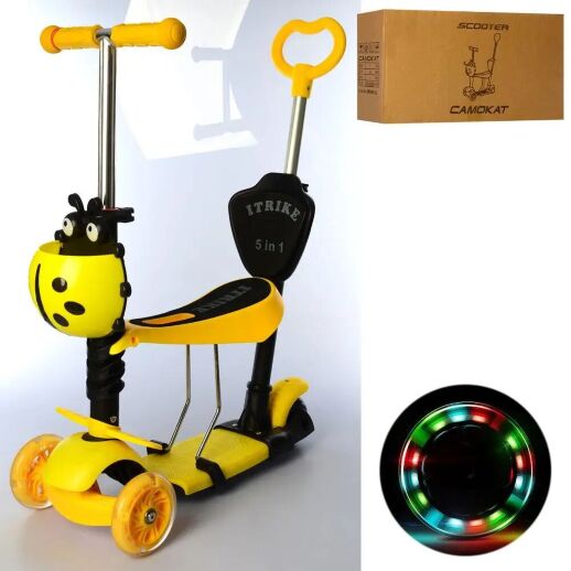 Самокат дитячий складаний iTrike JR 3-003-1-B MAXI 8 кольорів принт