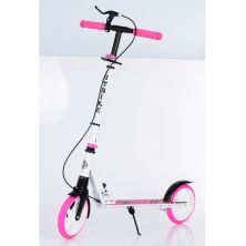 Самокат дитячий підлітковий двухколесн. iTrike SR2-010-1-WP з підніжкою і ручним гальмом Для дівчинки Рожевий