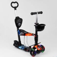 Триколісний самокат 5 в 1 Best Scooter 21700 з батьківською ручкою / PU колеса / Абстракція