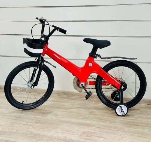 Дитячий двоколісний магнієвий велосипед 18 дюймів Maraton CRUISER M02 з кошиком червоний