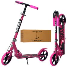 Складаний двоколісний дитячий самокат iTrike SR2-010-2-1-P підлітковий з ручним гальмом і підніжкою рожевий*