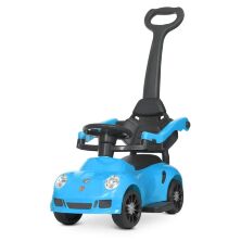Дитяча машинка каталка-толокар Штовхач Bambi M 4577-4 з батьківською ручкою. Є музика і світло. Синя**