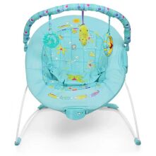 Дитячий шезлонг-качалка Крісло 6798 дуга з іграшками / вібрація / м'ятний / для хлопчика і дівчинки