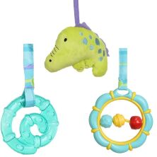 Дитячий шезлонг-качалка Крісло 6798 дуга з іграшками / вібрація / м'ятний / для хлопчика і дівчинки