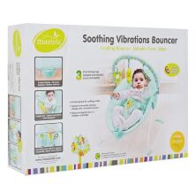 Дитячий шезлонг-качалка Крісло 6798 дуга з іграшками / вібрація / м'ятний / для хлопчика і дівчинки