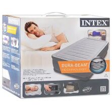 Надувне велюрове ліжко Intex 64412 з вбудованим електронасосом/мал 99-191-46 см