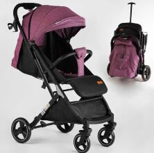 Прогулянковий дитячий візок JOY Comfort L-30201 з телескопічною ручкою та підстаканником / КОЛЯСКА фіолетова