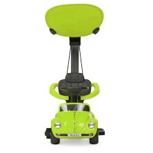 Дитяча каталка-толокар 2 в 1 JQ618L-5 батьківська ручка дах машина з мотором зелена **