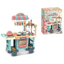 Дитячий ігровий набір інтерактивна кухня кафе на колесах 008-958 Фаст фуд касовий апарат духовка плита**