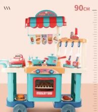 Дитячий ігровий набір інтерактивна кухня кафе на колесах 008-958 Фаст фуд касовий апарат духовка плита**