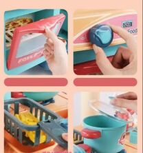 Дитячий ігровий набір інтерактивна кухня кафе на колесах 008-958 Фаст фуд касовий апарат духовка плита**