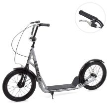 Двоколісний Самокат дорослий iTrike SR 2-045-2-G сталевий з ручним гальмом / колеса 16д / сірий**