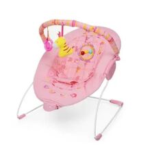 Дитячий шезлонг-Крісло качалка Bambi 6787 дуга з іграшками / вібрація / рожевий / для дівчинки