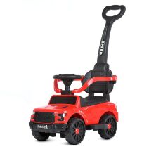 Машина каталка-толокар з батьків.ручкою 2в1 M 4813EL-3 Електромобіль на EVA колесах /шкіряне сидіння /червоний