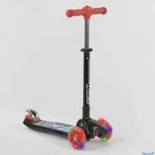 Триколісний самокат Best Scooter 67261 складаний кермо з фарою червоно-чорний