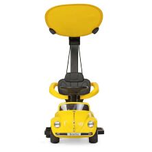 Дитяча каталка-толокар 2 в 1 JQ618L-6 батьківська ручка дах машина з мотором жовта **