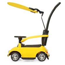 Дитяча каталка-толокар 2 в 1 JQ618L-6 батьківська ручка дах машина з мотором жовта **