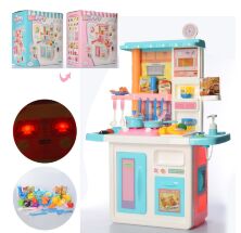 Дитячий ігровий набір інтерактивна кухня велика 688-1-2 плита, духовка миття посуд продукти звук, світло