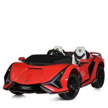 Дитячий електромобіль Спорткар Машина M 5072EBLR-3 Lamborghini двомісний, шкіряне сидіння, червоний